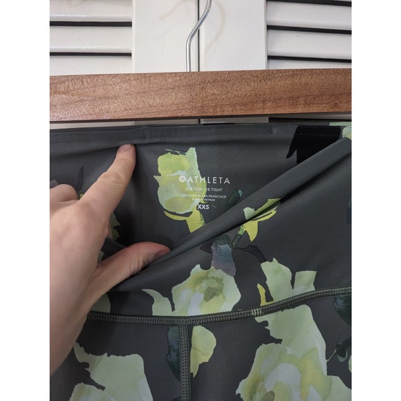 NWT Athleta Elation 7/8 Tight Green Floral XXS - Picture 3 of 5